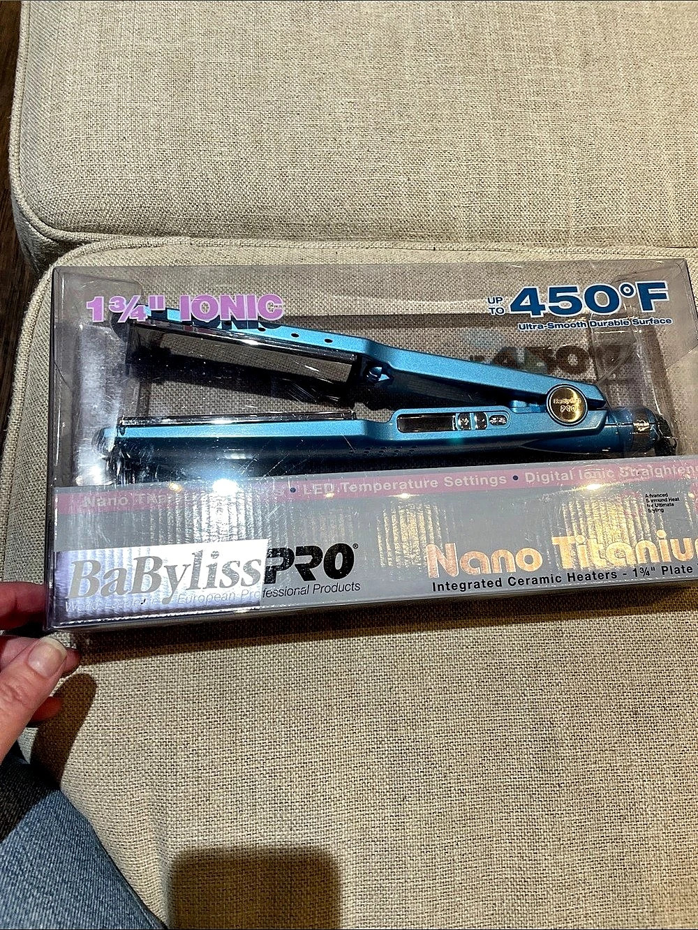 BaBylissPRO Nano Titanium 11⁄4" Flat Iron Blue NWT